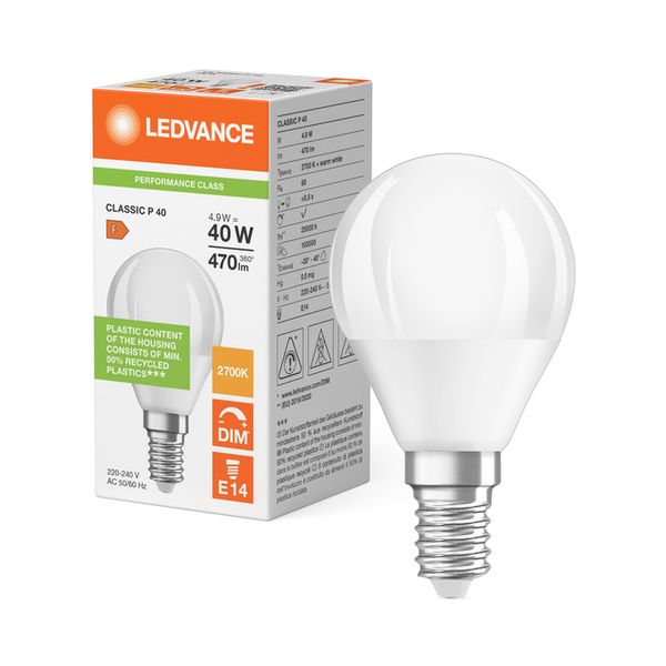 LED Classic P 40 DIM P 4.9W 827 Frosted E14 - , изображение 5