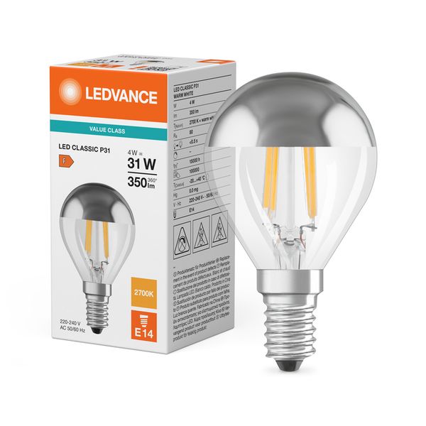 LED Classic P 31 Filament Mirror V 4W 827 Silver E14 - , изображение 5
