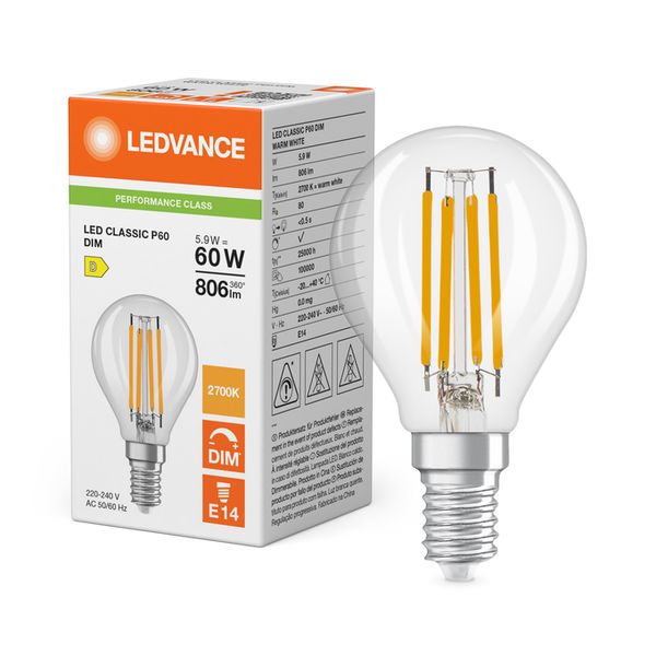 LED Classic P 60 Filament DIM P 5.9W 827 Clear E14 - , изображение 5