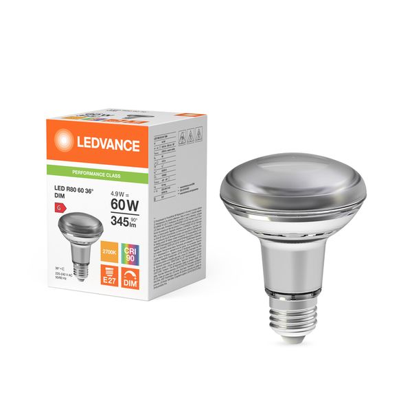 LED R80 60 36° DIM P 4.9W 927 E27 - , изображение 5