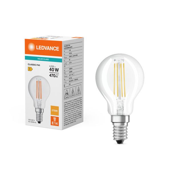 LED Classic P 40 Filament V 4W 827 Clear E14 - , изображение 5