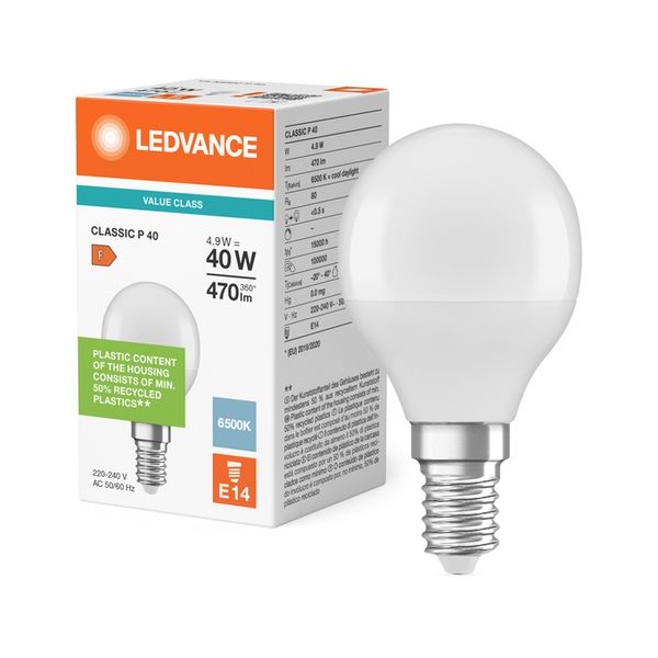 LED Classic P 40 V 4.9W 865 Frosted E14 - , изображение 5