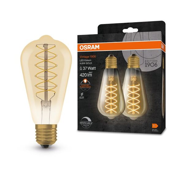 Vintage 1906 Edison 37 Filament DIM 4.8W 822 Gold E27 - , изображение 7