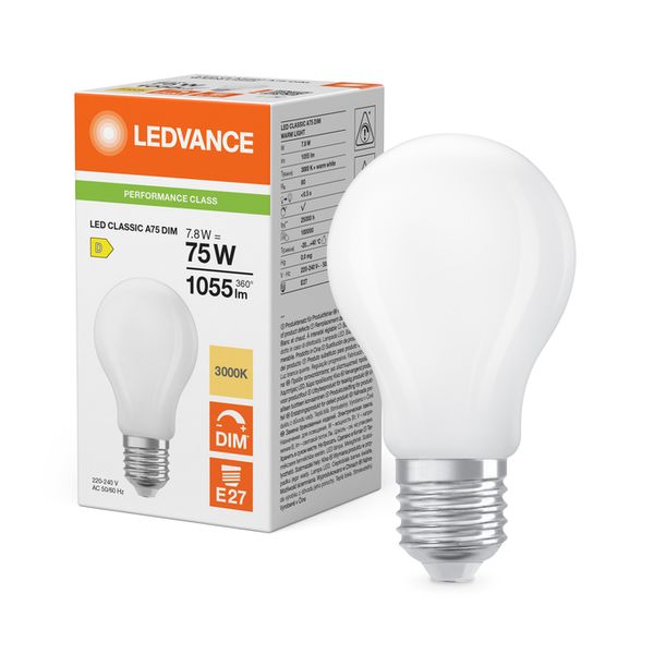 LED Classic A 75 Filament DIM P 7.8W 830 Frosted E27 - , изображение 5