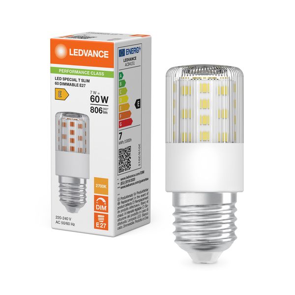 LED T Slim 60 320° DIM P 7W 827 Clear E27 - , изображение 5