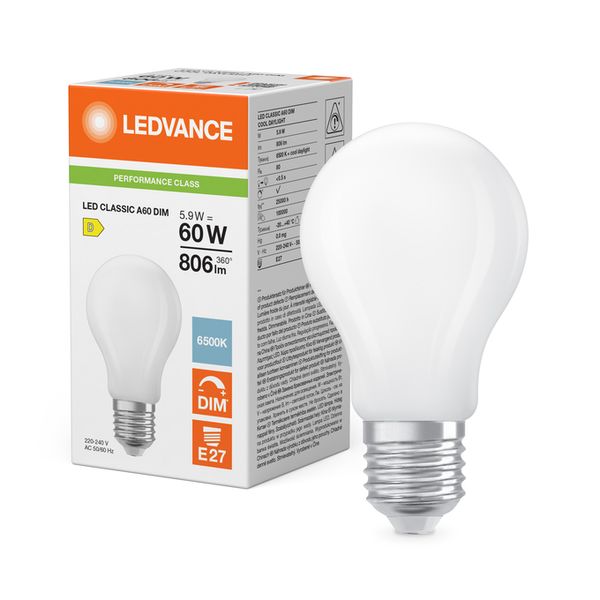 LED Classic A 60 Filament DIM P 5.9W 865 Frosted E27 - , изображение 5