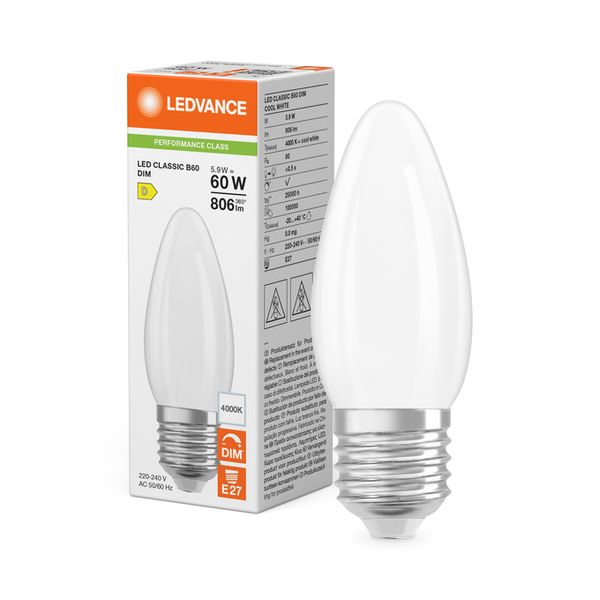 LED Classic B 60 Filament DIM P 5.9W 840 Frosted E27 - , изображение 3