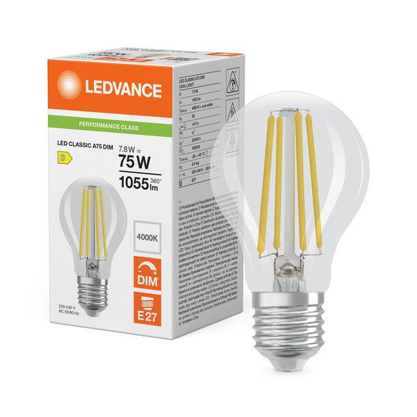 LED Classic A 75 Filament DIM P 7.8W 840 Clear E27 - , изображение 5