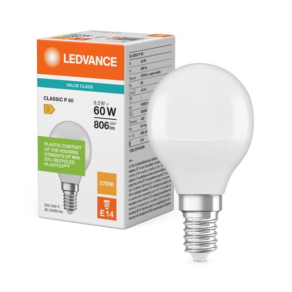 LED Classic P 60 V 6.5W 827 Frosted E14 - , изображение 5