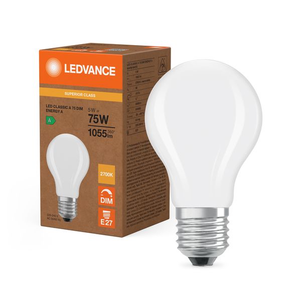 LED Classic A 75 Filament DIM Energy efficiency class A S 5W 827 Frosted E27 - , изображение 5