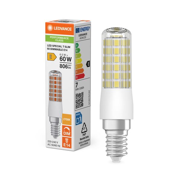 LED T Slim 60 320° DIM P 6.5W 827 Clear E14 - , изображение 5