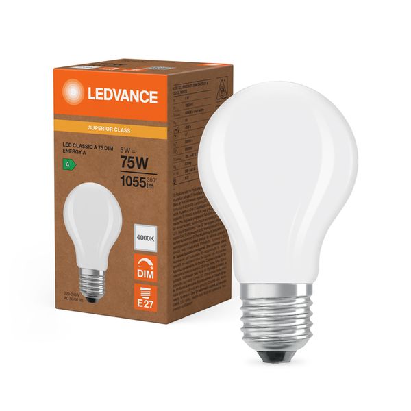 LED Classic A 75 Filament DIM Energy efficiency class A S 5W 840 Frosted E27 - , изображение 5