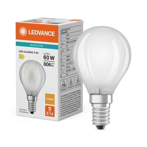 LED Classic P 60 Filament V 5.9W 840 Frosted E14 - , изображение 5
