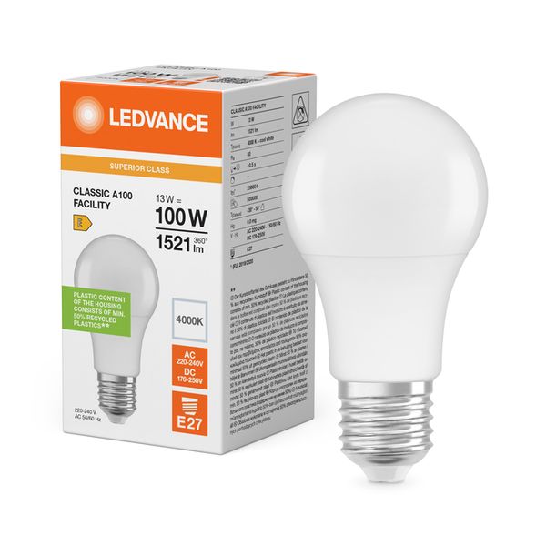 LED Classic A 100 Facility S 13W 840 Frosted E27 - , изображение 5