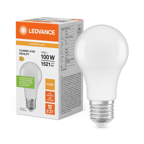 LED Classic A 100 Facility S 13W 827 Frosted E27 - , изображение 5