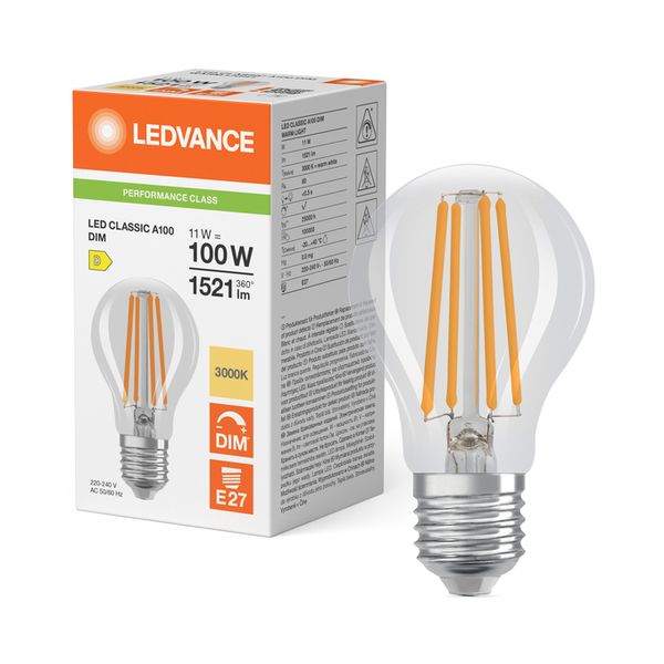 LED Classic A 100 Filament DIM P 11W 830 Clear E27 - , изображение 3