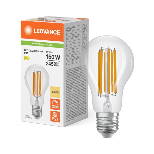 LED Classic A 150 Filament DIM P 18W 830 Clear E27 - , изображение 3
