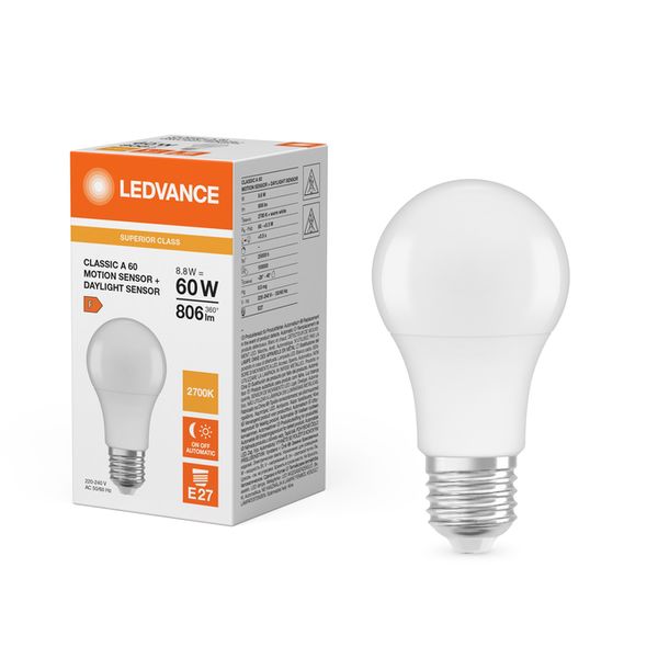 LED Classic A 60 Motion Sensor S 8.8W 827 Frosted E27 - , изображение 5
