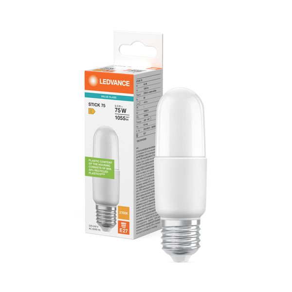 LED Classic Stick 75 V 9.5W 827 Frosted E27 - , изображение 5