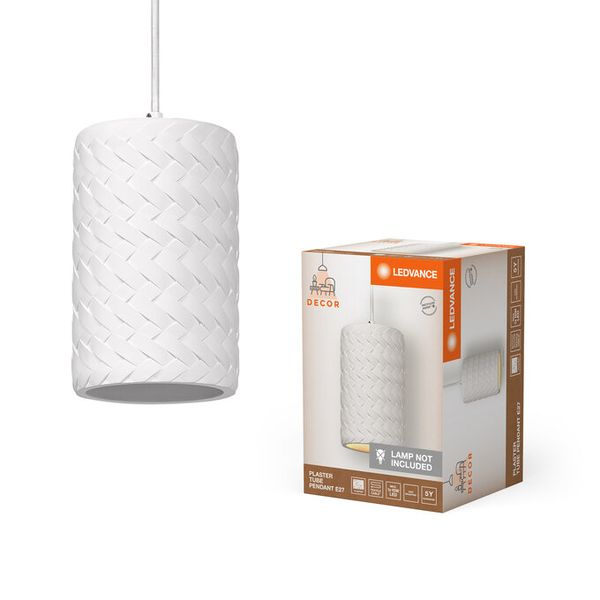 Decor Plaster Tube Pendant E27 White - , изображение 2