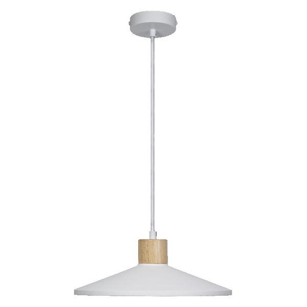Decor Plaster Wood Pendant 320 mm E27 White - , изображение 3