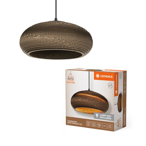 Decor Cardboard Drop Pendant E27 Brown - , изображение 2