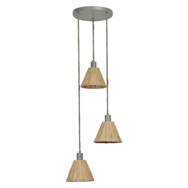 Decor Raffia Pendant Plate 3XE27 Green - , изображение 3