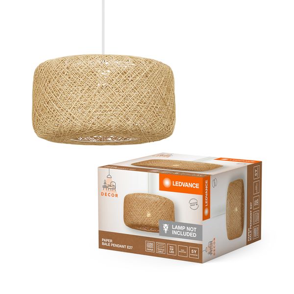 Decor Paper Bale Pendant 1XE27 Beige - , изображение 2
