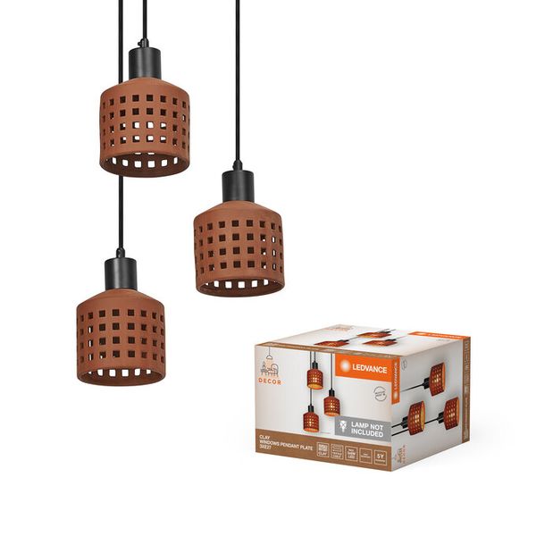 Decor Clay Windows Pendant PL 3XE27 Brown - , изображение 2