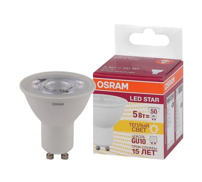 LS PAR16  5036  5W/830 (50W) 230V  GU10 370lm  36 15000h OSRAM LED-лампа - 