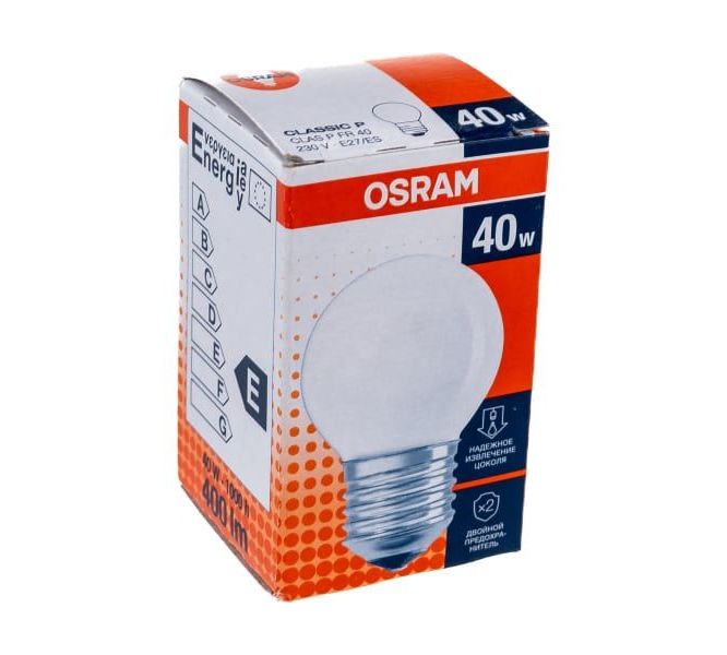 CLASSIC P FR 40W 230V E27 (шарик матовый d45x75) - лампа OSRAM - 