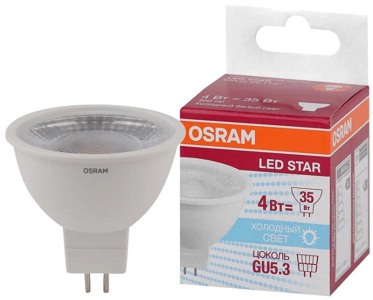 MR16 4W/850 (=35W) 110° 230V GU5.3 LED Star - LED лампа OSRAM - , изображение 2