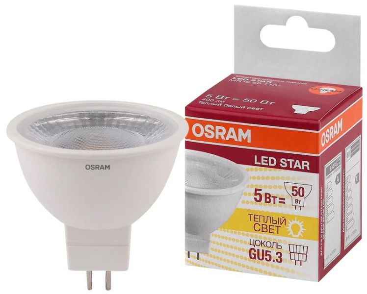 LS MR16 50 110   5W   /830 220-240V GU5.3 400lm d50x45  - LED лампа OSRAM - 